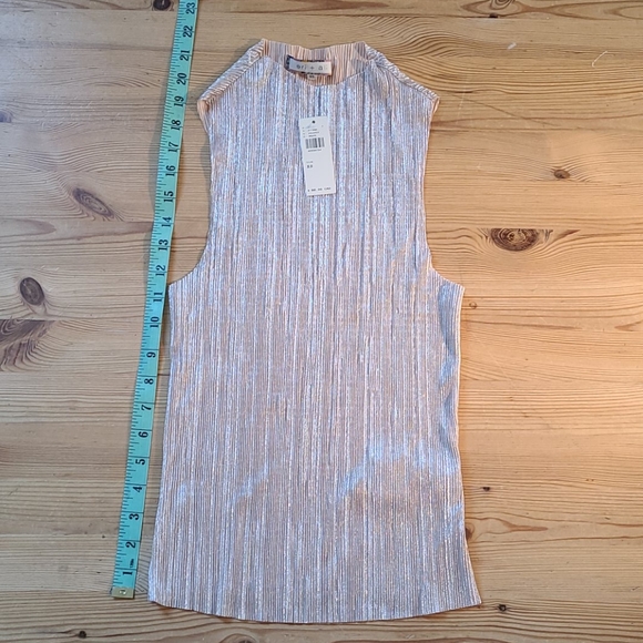 NWT Anthropologie gold/tan metallic shimmer tank - Picture 7 of 7